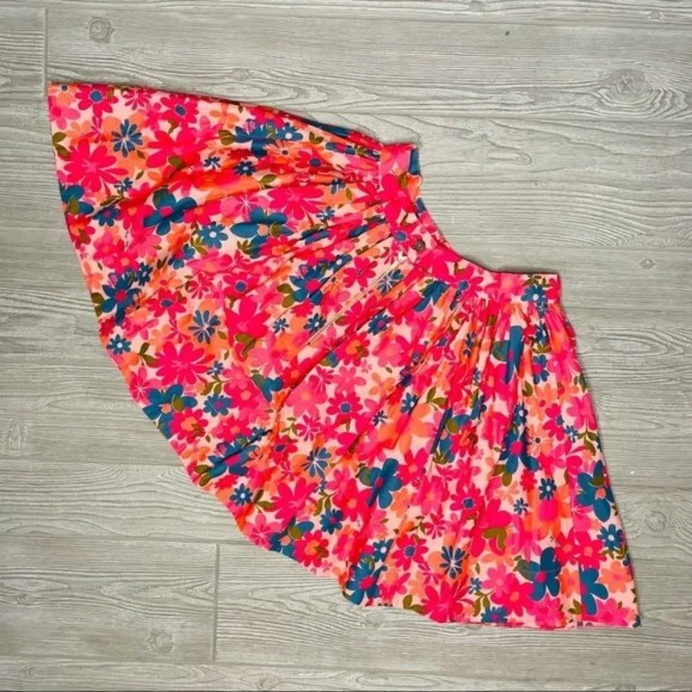 tracy feith for target casual floral spring flare skirt size 9 - Picture 2 of 5